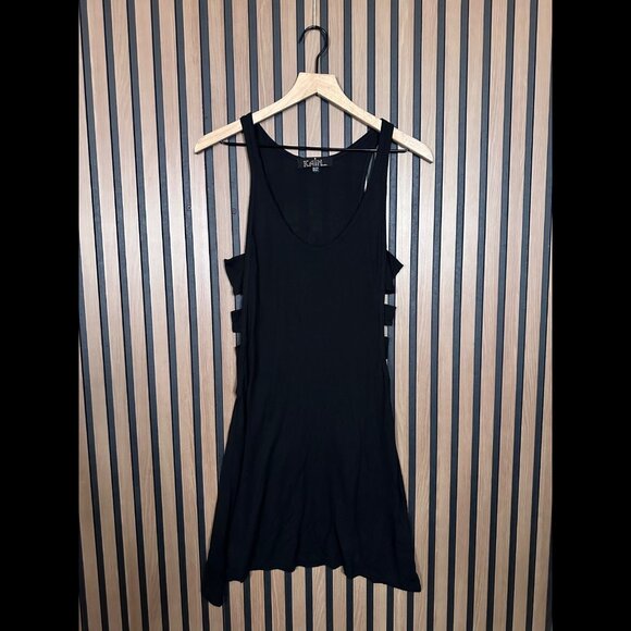 Kain Label Tank Dress OS Womens Black Cut Out Ragdoll Micromodal Stretch - Picture 1 of 6